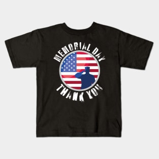 Thank You Memorial Day military flag USA patriotic Kids T-Shirt